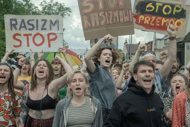 Zdjęcia z planu filmu „Kryptonim Polska” w reżyserii Piotra Kumika