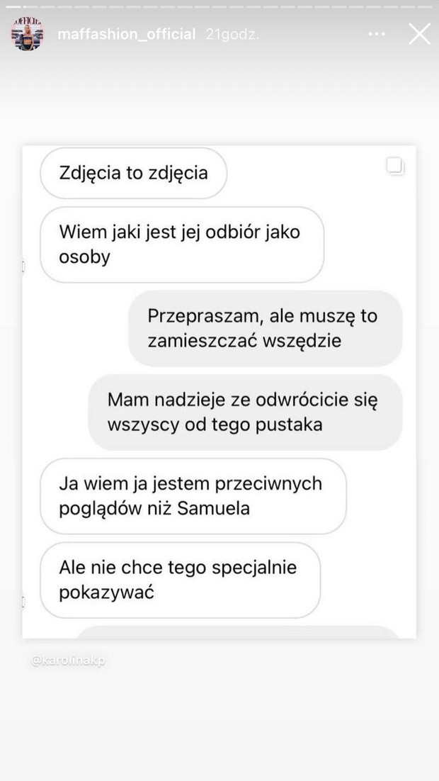 Konto Maffashion na Instagramie może zostać usunięte
