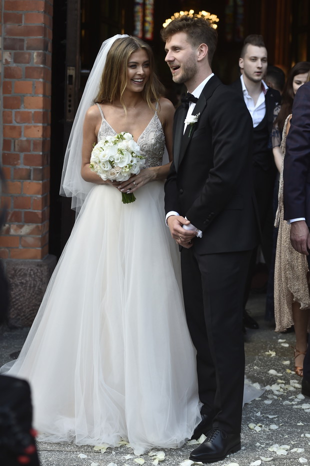 Joanna Opozda i Antoni Królikowski tuż po ślubie
