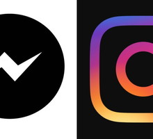 Czarny Messenger i Instagram