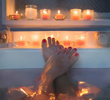 Feet in bath