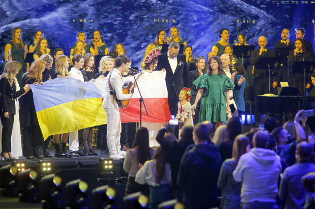 Natalia Kukulska i Tomasz Ziętek na koncercie „Razem z Ukrainą”