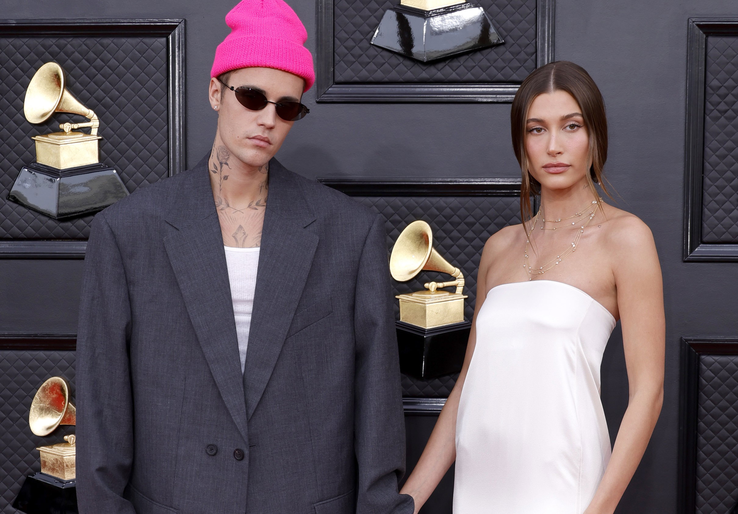 Hailey Bieber i Justin Bieber na gali Grammy 2022