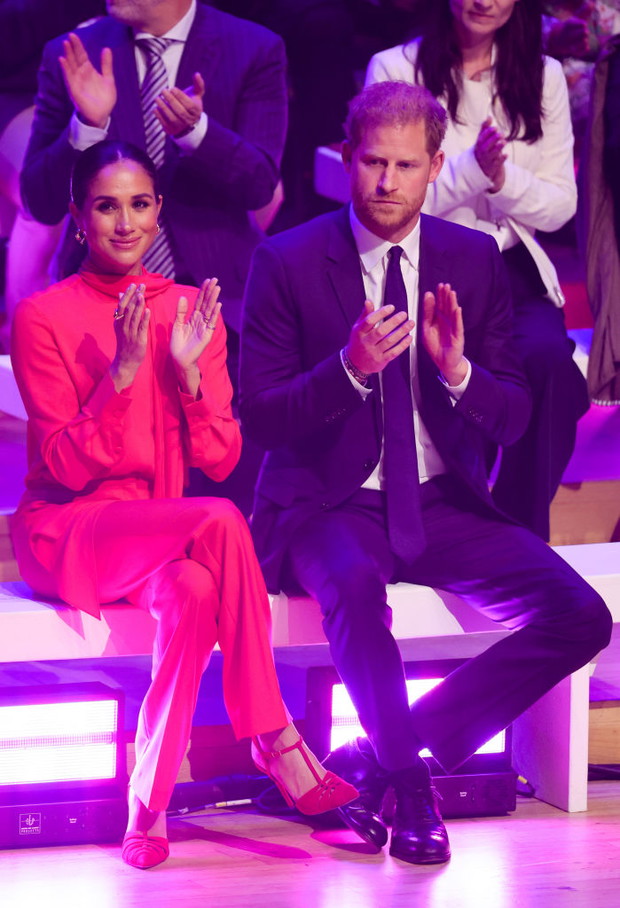 Meghan Markle (i książę Harry) podczas One Young World Summit w Manchesterze.