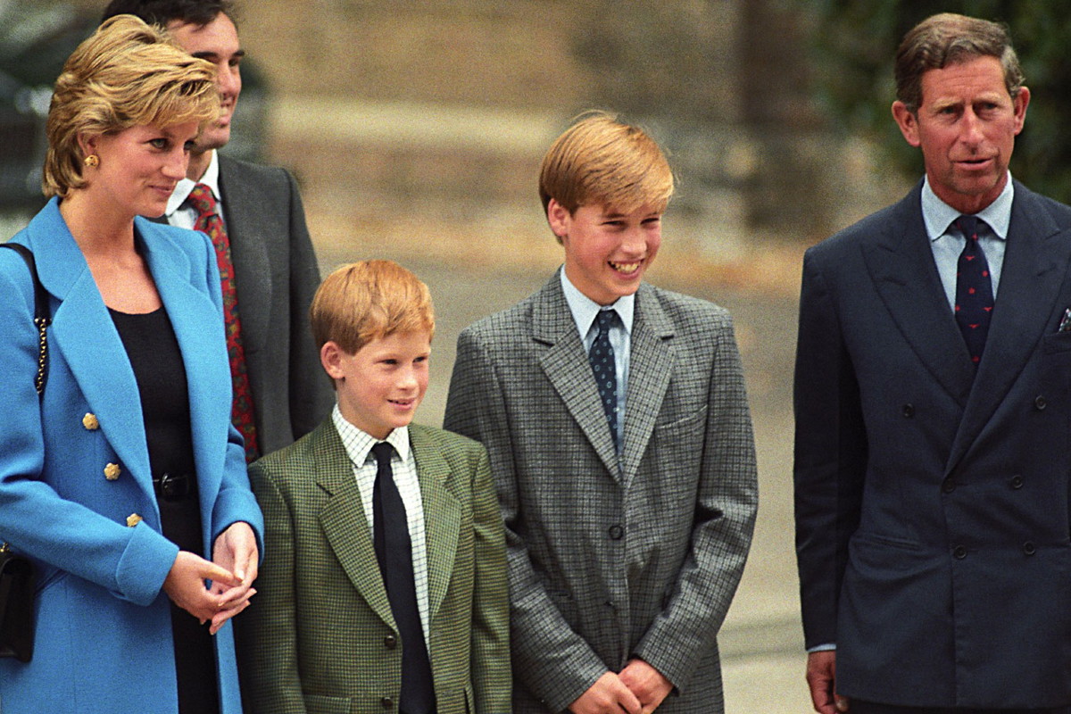 Księżna Diana, książę Harry i William, książę Karol