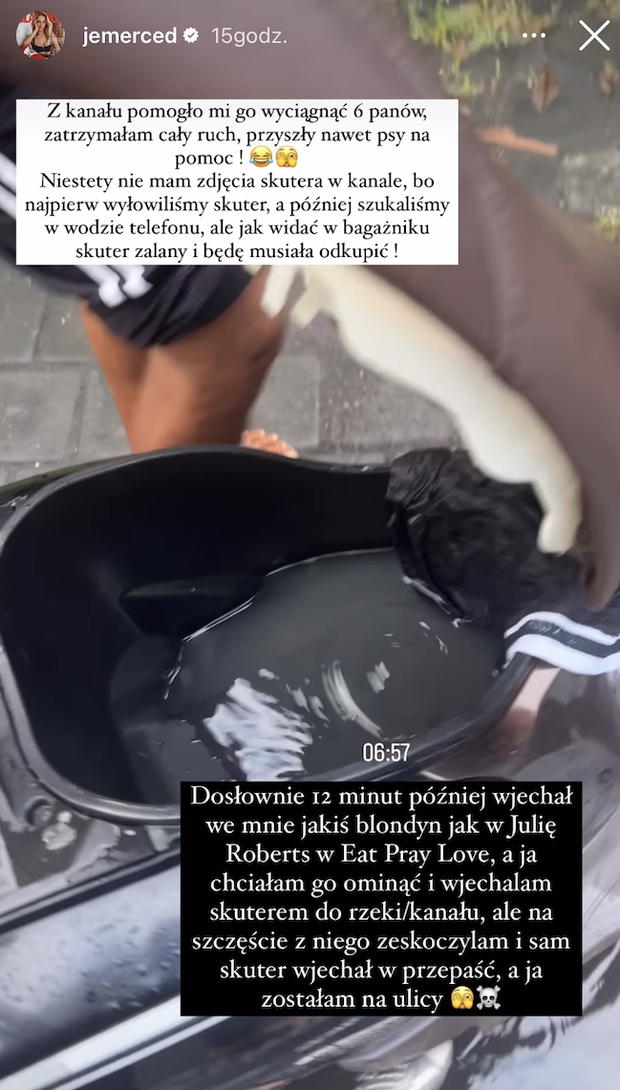 Jessica Mercedes miała wypadek na skuterze