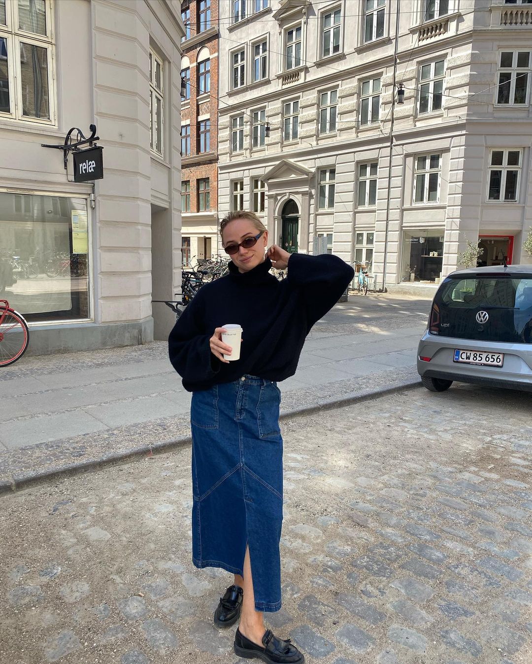 Maxi denim skirt