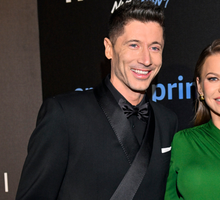 Robert Lewandowski i Anna Lewandowska na premierze filmu „Lewandowski – nieznany”
