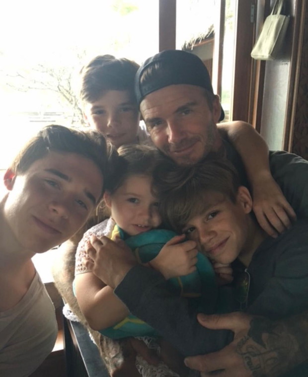 David Beckham z dziećmi
