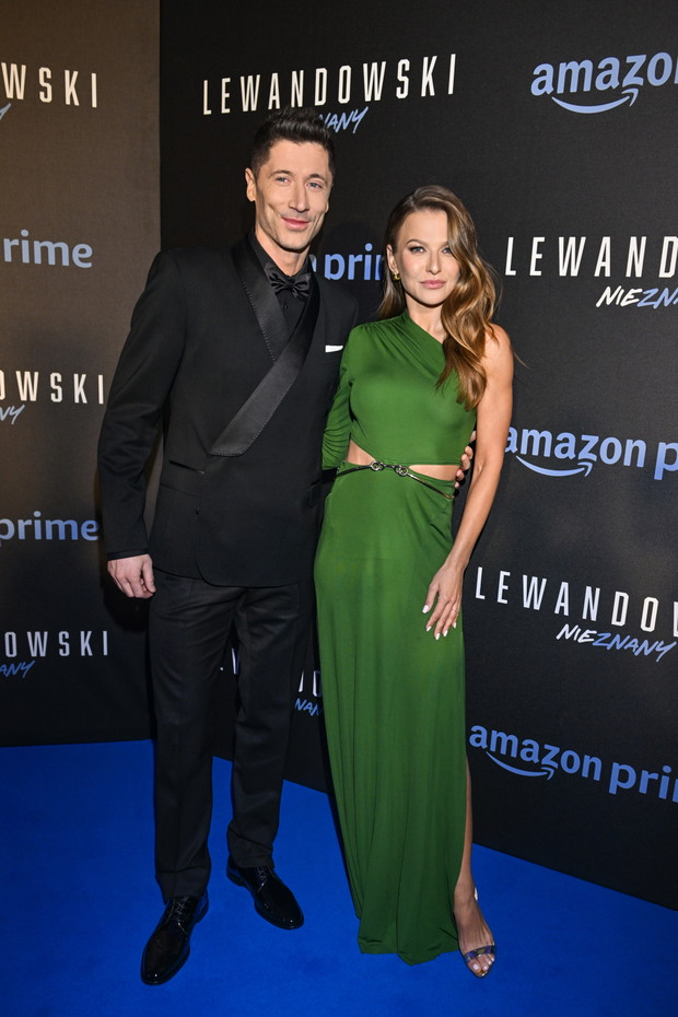 Robert Lewandowski i Anna Lewandowska na premierze filmu „Lewandowski – nieznany”