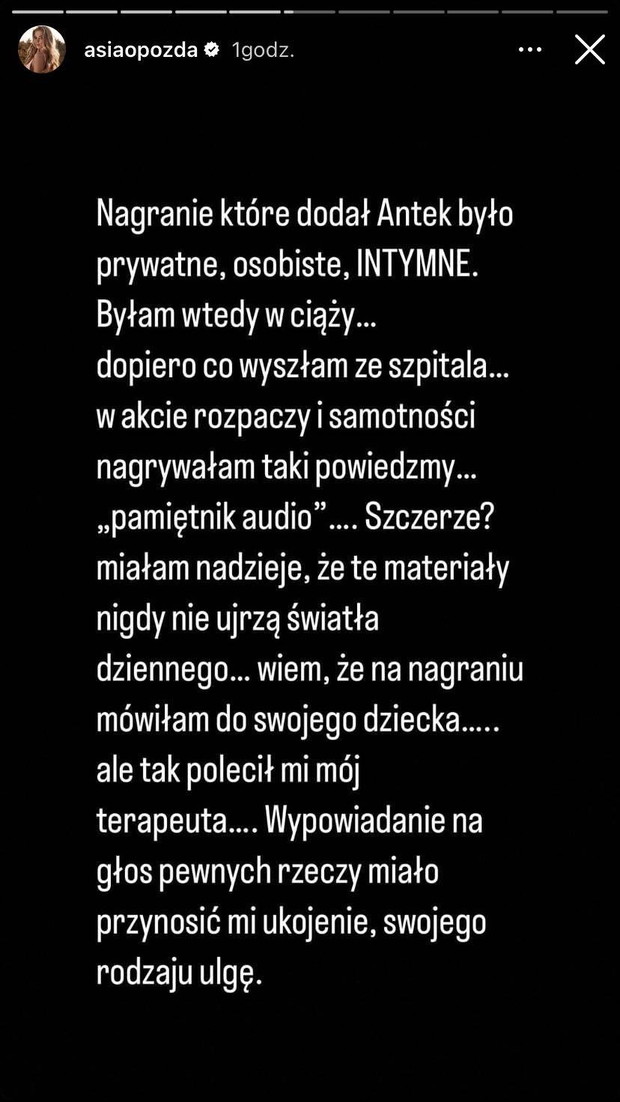Joanna Opozda komentuje wyciek prywatnych nagrań: „Jest mi strasznie wstyd, czuję się poniżona”