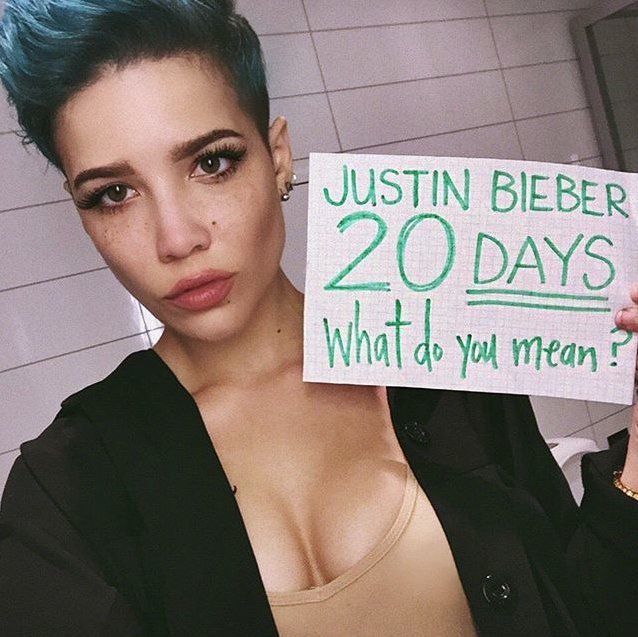 Halsey  via @justinbieber Instagram