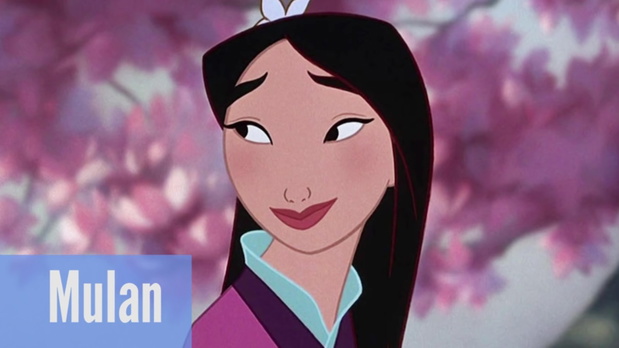 Księżniczki Disneya bez makijażu. Księżniczka Mulan w makijażu.