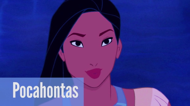 Księżniczki Disneya bez makijażu. Pocahontas z makijażem.
