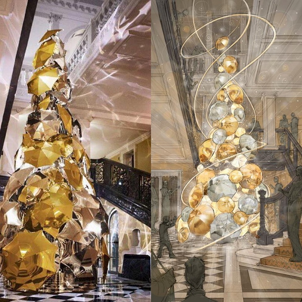 Choinka w londyńskim hotelu Claridge
