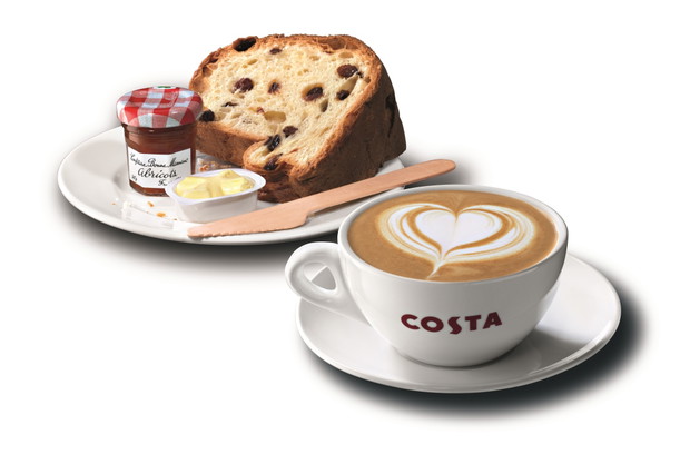 Costa Coffee Flat White i Ciasto Drożdżowe