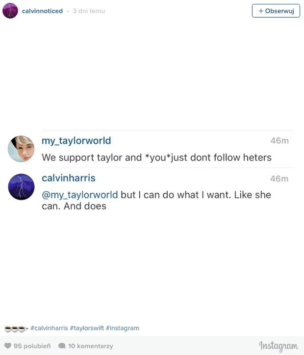 Calvin Harris odpowiada fanom na komentarze