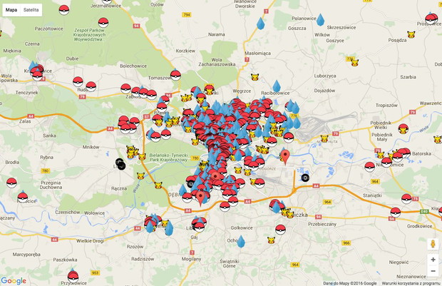 Lokalizacje Pokemon Go - Kraków