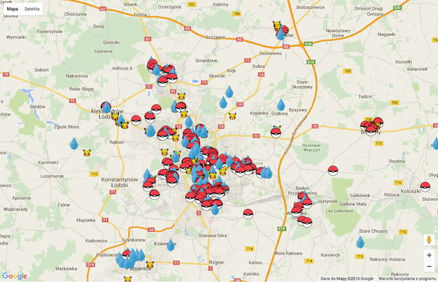 Lokalizacje Pokemon Go - Łódź