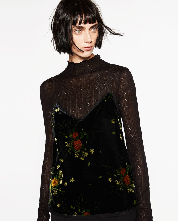 ZARA, aksamitny top