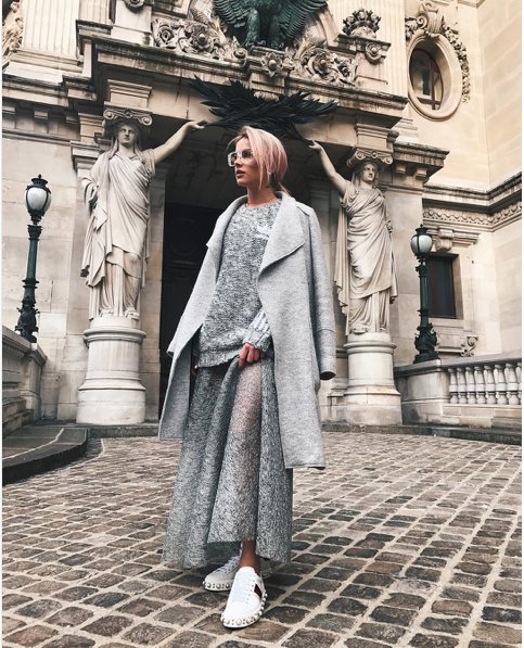 Maffashion w spódnicy MMC podczas PFW