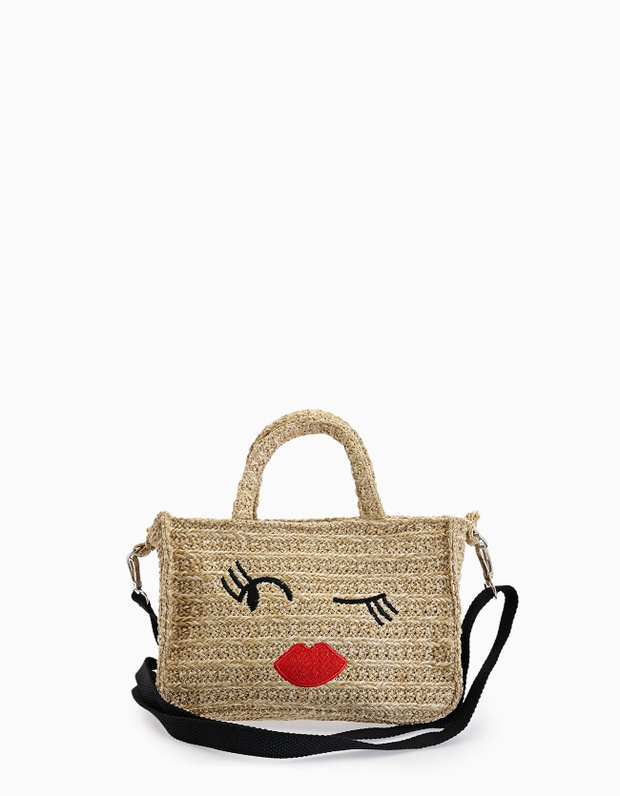 Torba z uchwytami z rafii Stradivarius