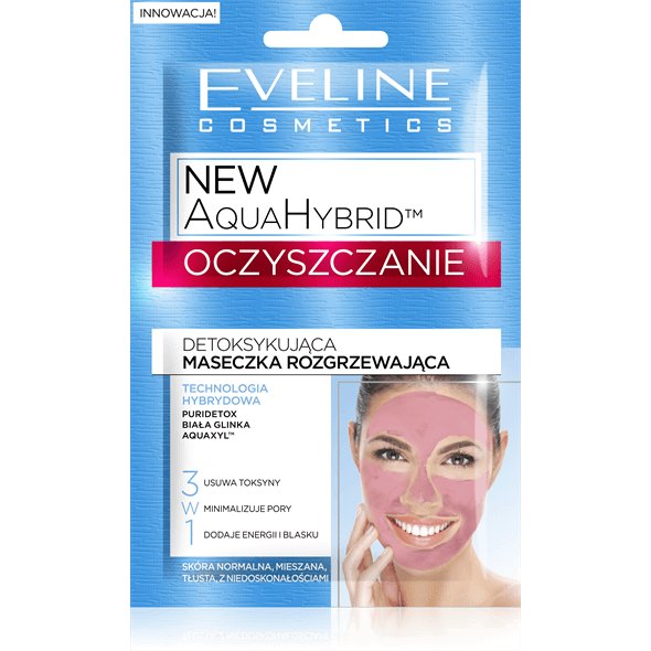 NEW AQUA HYBRID Oczyszczanie detoksykująca maseczka rozgrzewająca 3w1