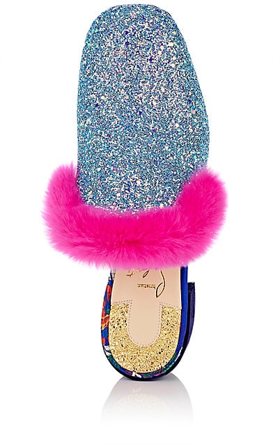 Boudiva Glitter & Fur Mules inspirowane są Marią Antoniną