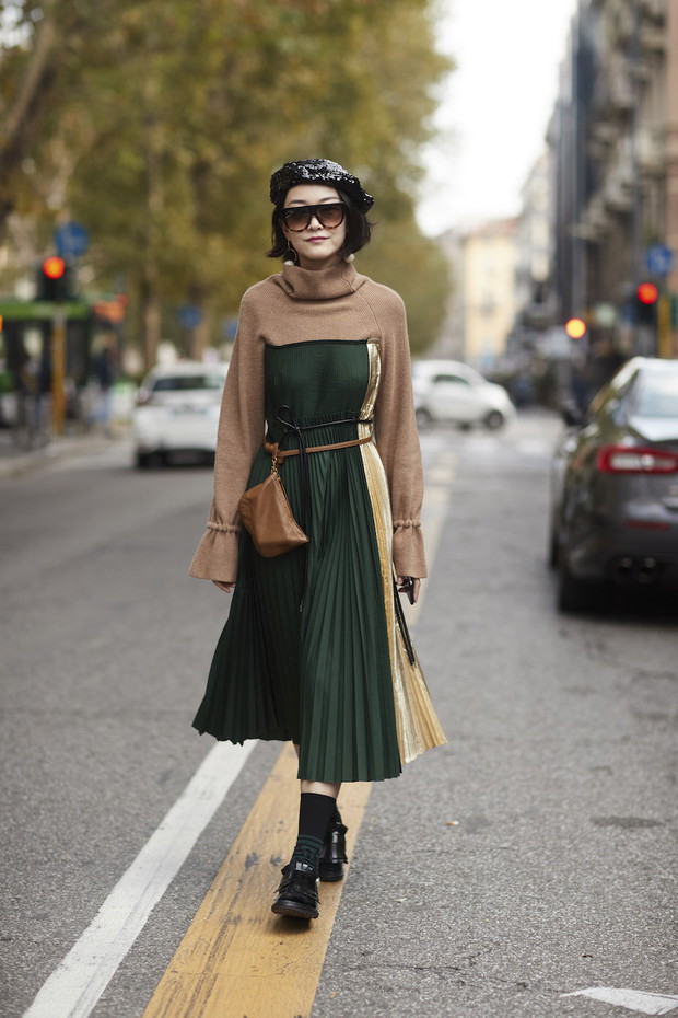 Moda uliczna Milan Fashion Week wiosna-lato 2018