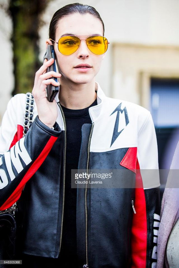Vittoria Ceretti w kurtce skórzanej Misbhv
