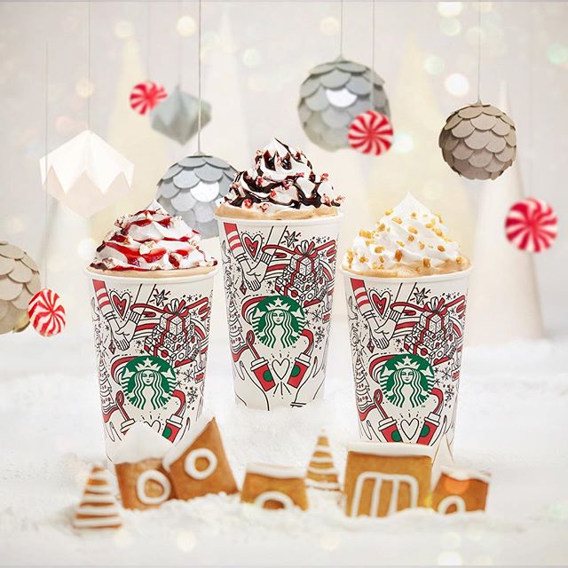 Do kawiarni Starbucks w Szanghaju wchodzą właśnie świąteczne kubku z komiksową grafiką