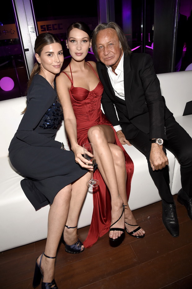 Bella Hadid, Mohamed Hadid i Shiva Safai na afterparty Victoria