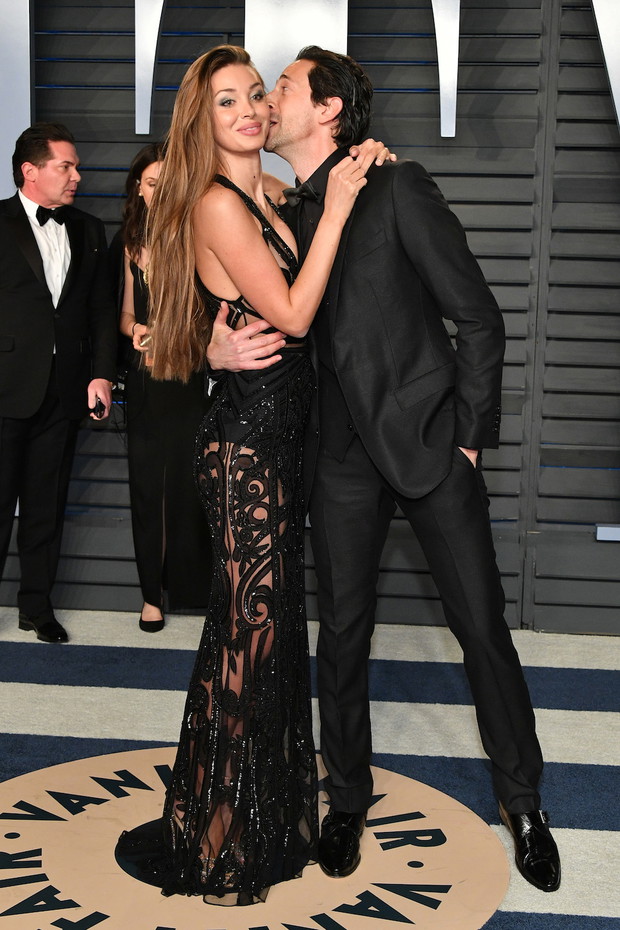 Oscary 2018 after party Vanity Fair: Lara Lieto i Adrien Brody