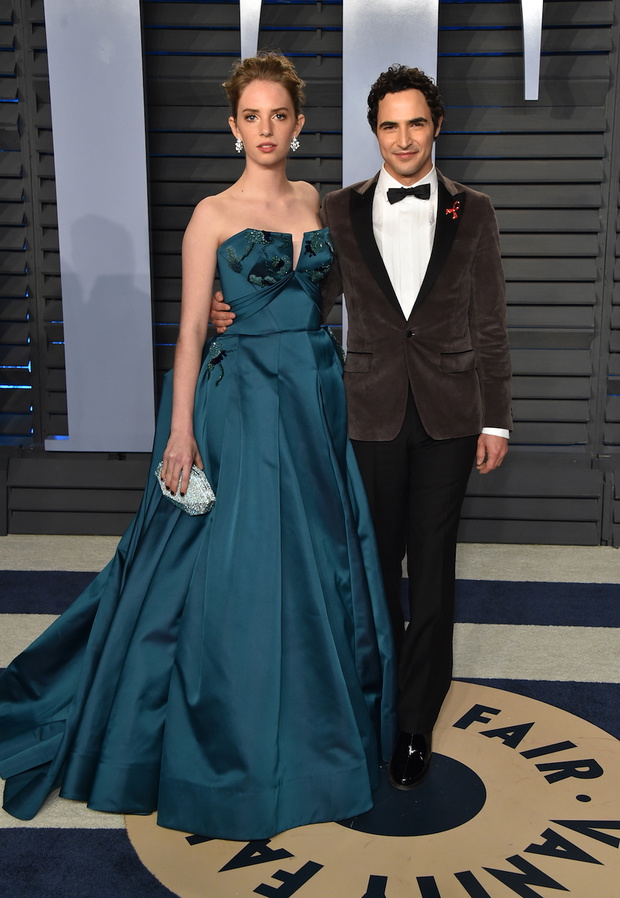 Oscary 2018 after party Vanity Fair: Maya Thurman-Hawke i projektant Zac Posen