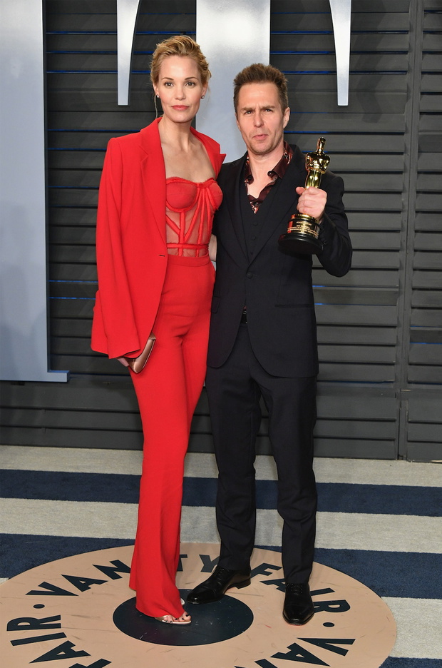 Oscary 2018 after party Vanity Fair: Sam Rockwell i Leslie Bibb