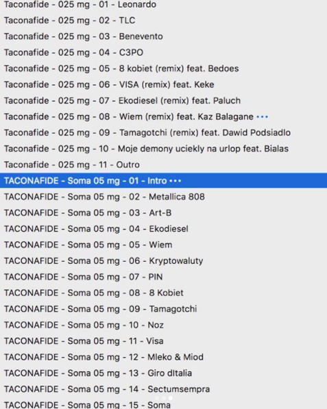 Znamy już całą tracklistę projektu Taconafide!