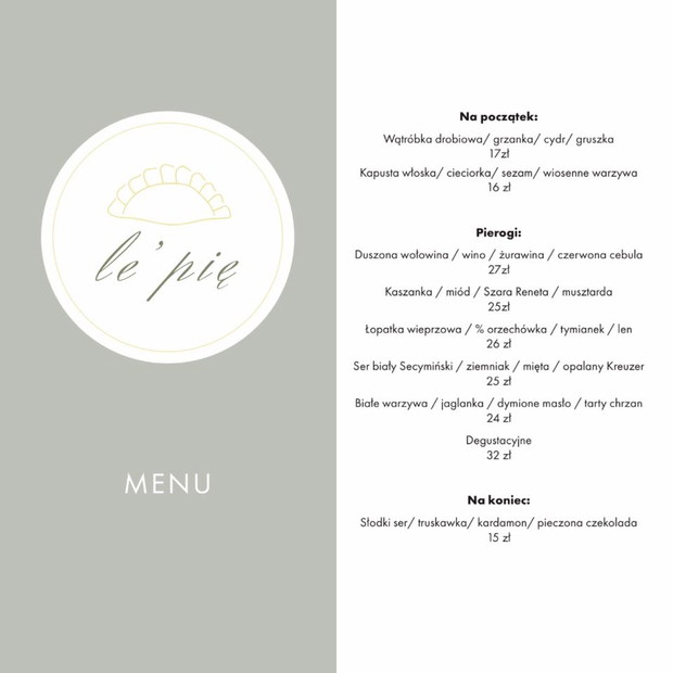Aktualne menu dostępne w Le