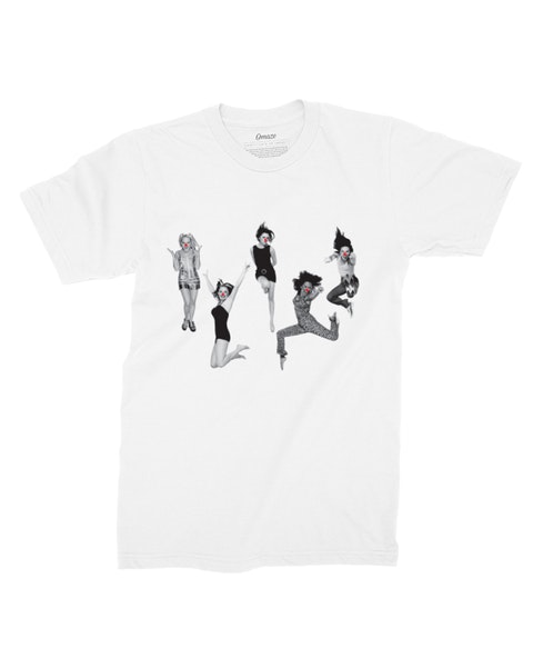 Tak wyglądają T-shirty w wizerunkiem Spice Girls zaprojektowane przez Victorię Beckham.