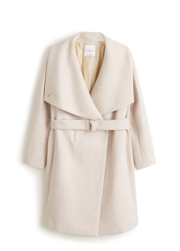 Kremowy płaszcz z linii Violeta by Mango, 599,90 zł