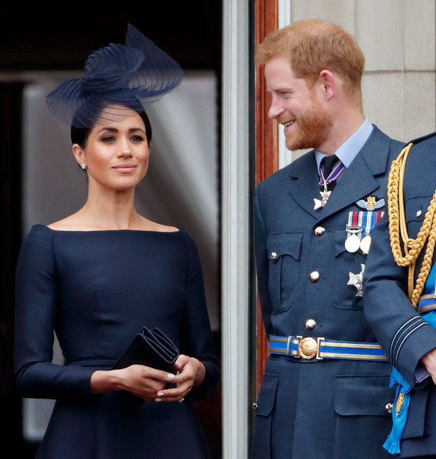 Meghan Markle i książę Harry na balkonie Buckingham Palace, lipiec 2017