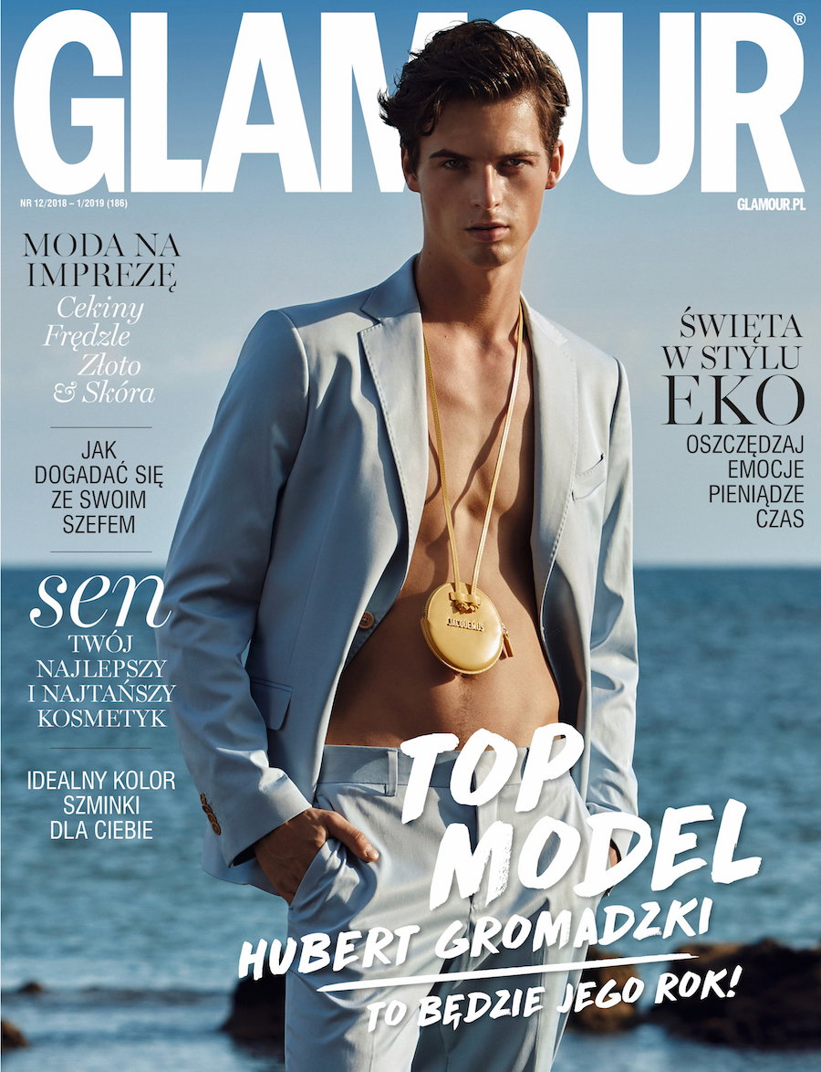 Hubert Gromadzki z Top Model 7 w niepublikowanej sesji „Glamour” [ZDJĘCIA]