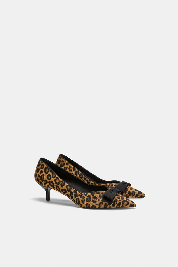 Skórzane buty w panterkę Zara, 159 zł