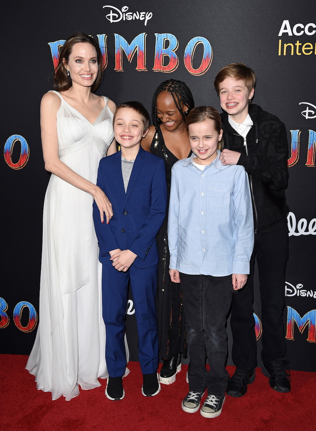 Angelina Jolie z dziećmi na premierze filmu „Dumbo”