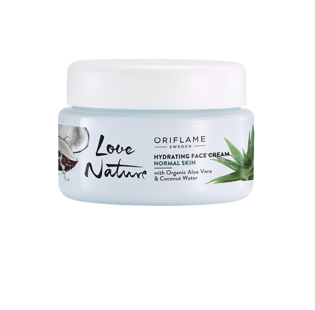 Nawilżający krem do twarzy Love Nature z organicznym aloesem i wodą kokosową, 19,99 zł