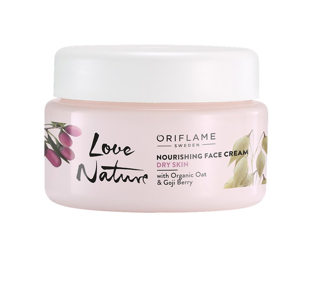 Odżywczy krem do twarzy Love Nature z organicznym owsem i jagodami goji, 19,99 zł