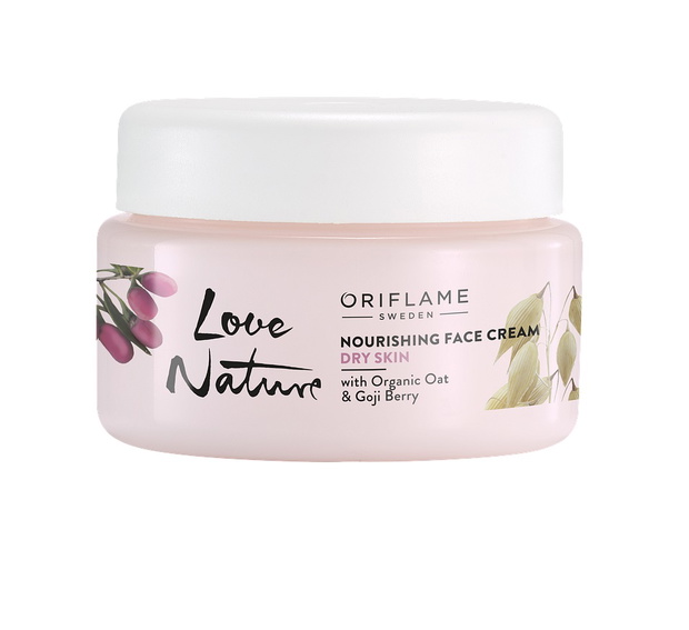 Odżywczy krem do twarzy Love Nature z organicznym owsem i jagodami goji, 19,99 zł