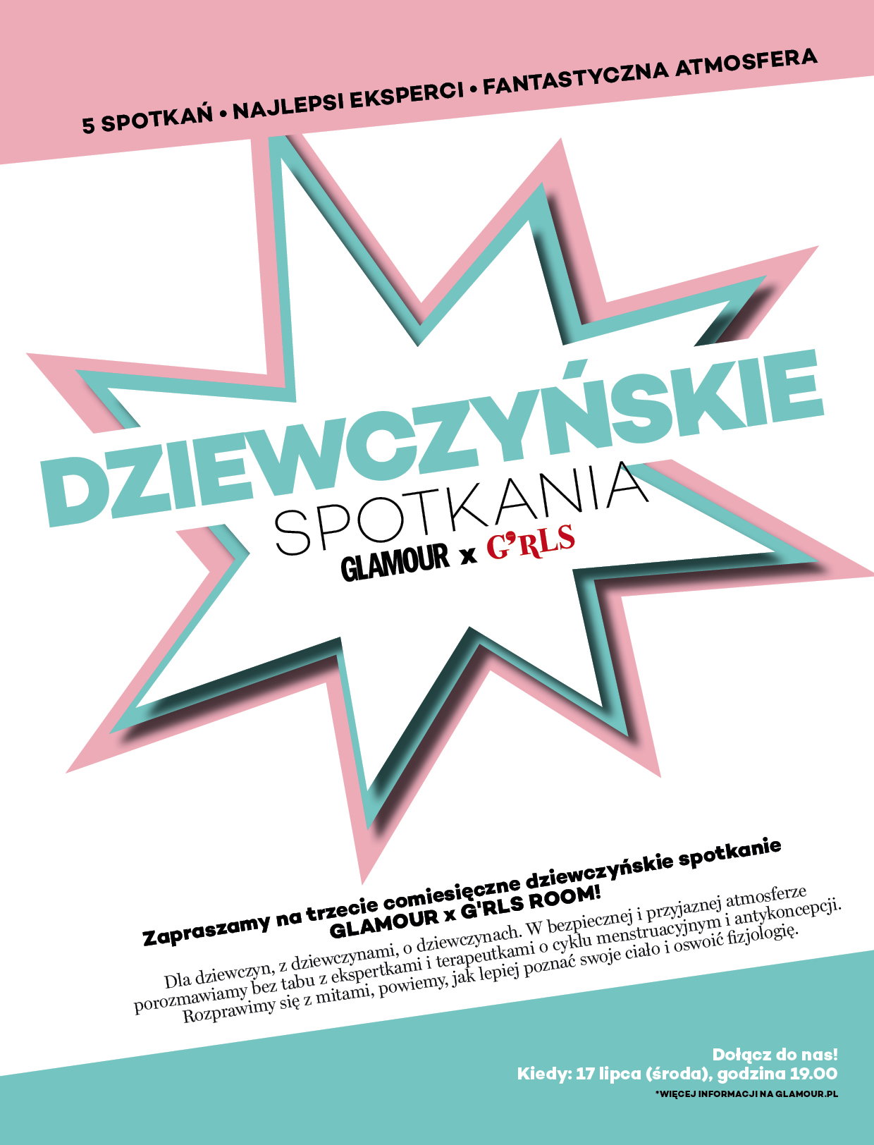 Zapisz się już teraz (później może nie być miejsc!) na trzecie wydarzenie z cyklu Dziewczyńskie Spotkania Glamour x Grl's Room. Temat: antykoncepcja i cykl menstruacyjny