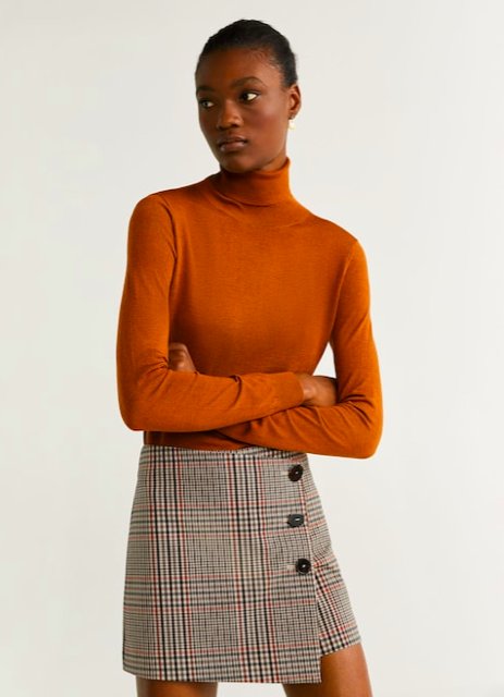 Spódnica w kratę z guzikami Mango, 119,90 zł