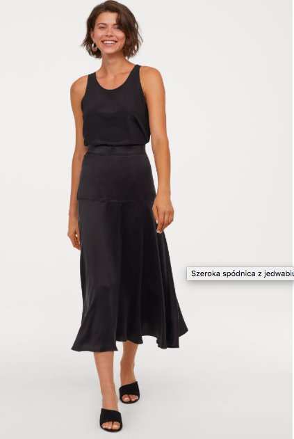 Spódnica z jedwabiu z falbanką H&M, 399,99 zł