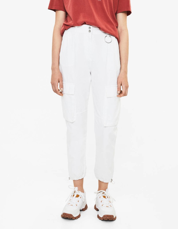 Spodnie cargo Bershka, 89,90 zł